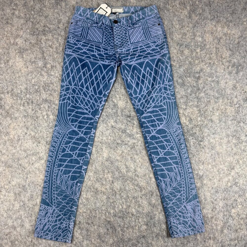 Current/Elliott Mary Katrantzou Jeans Size 27 The Skinny Skyrograph Tonal